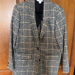 Old Navy Black and White Houndstooth Blazer